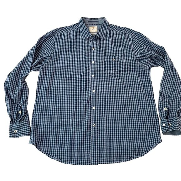 Tommy Bahama Button Down Shirt Men’s Size XL Blue Plaid Island Modern Fit - Picture 1 of 5